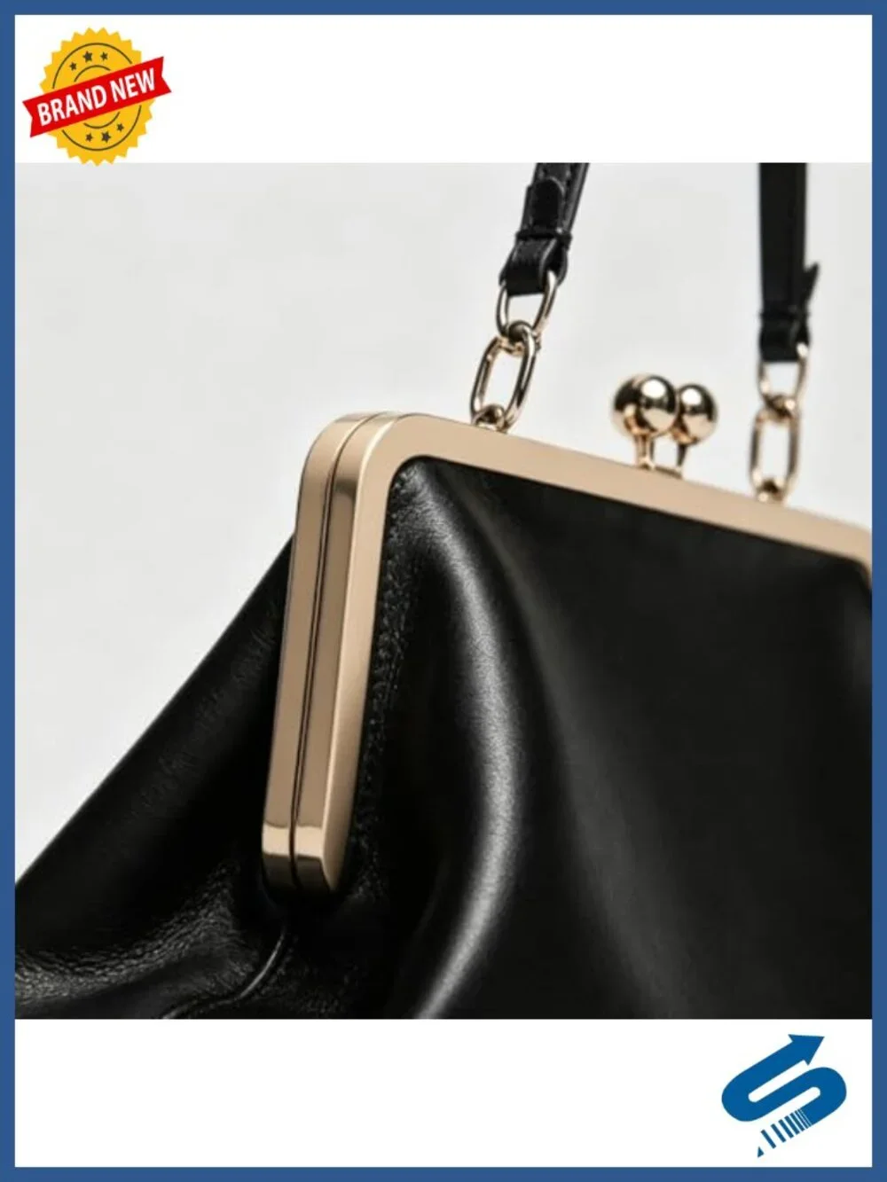 Kisslock Bag for Women Faux Leather Shoulder Purse Trendy Tote Handbag